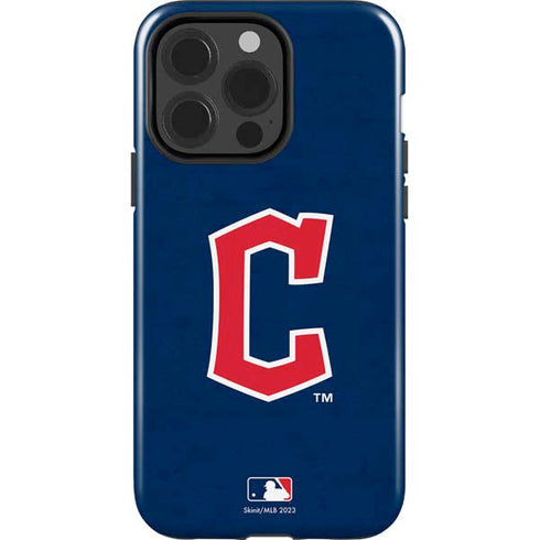 MLB Cleveland Guardians - Solid Distressed iPhone 15 Pro Impact Case